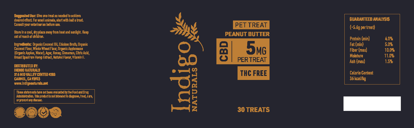 indigonaturals.net Pet Treats CBD Isolate Pet Treats with No THC