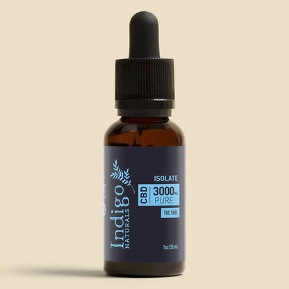 NEW Pure CBD Isolate Oil - 3000mg pure CBD isolate oil, THC free, 1oz bottle by Indigo Naturals.
