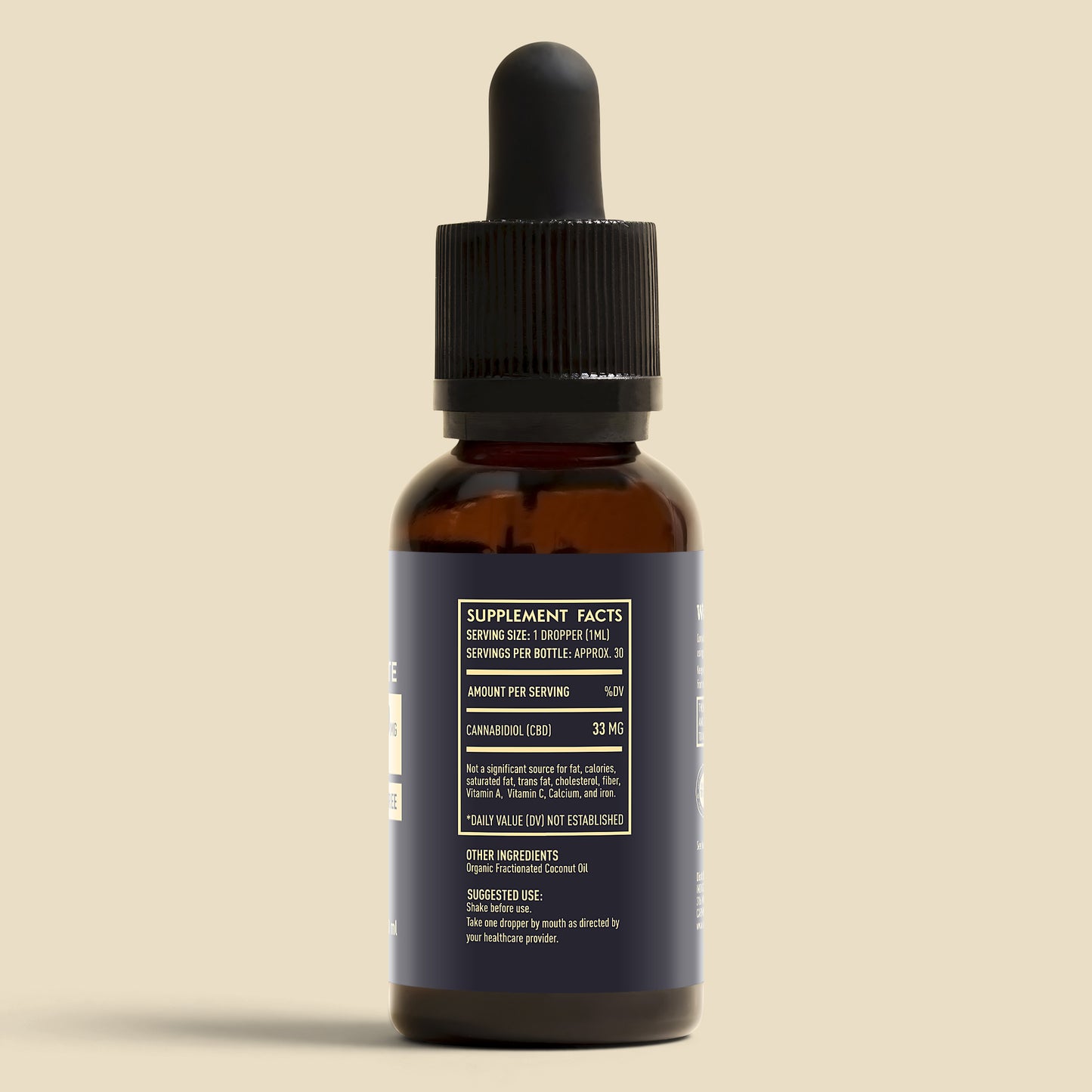 Pure CBD Isolate  Oil - 1000mg - No THC